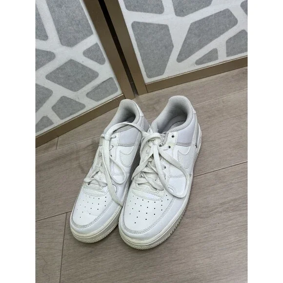 Nike Air Force 1 White Vast Grey Youth Sneaker 314219-134 Sz 5 Y Big Boys Girls